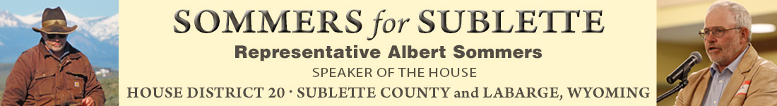 Albert Sommers, Speaker of the House and Representative for House District 20, Sublette County, Wyoming